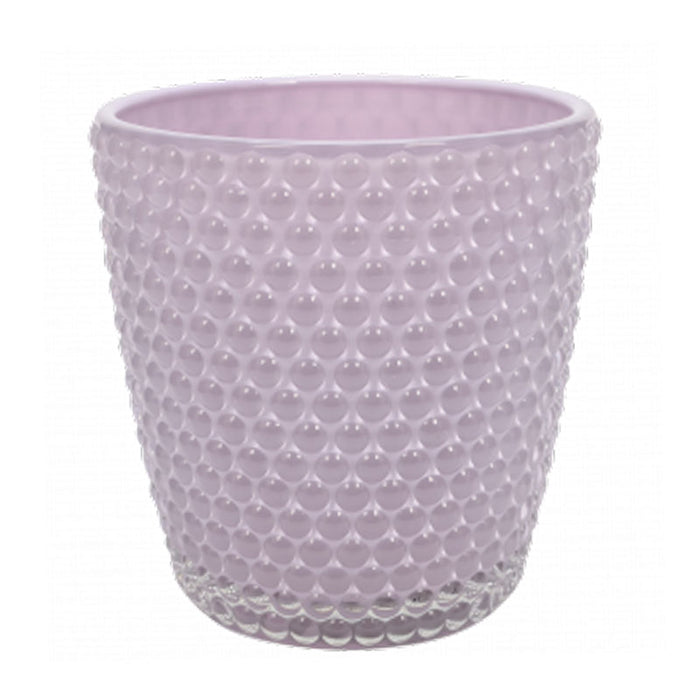 Glass Pot with Dots - Lilac D12cm