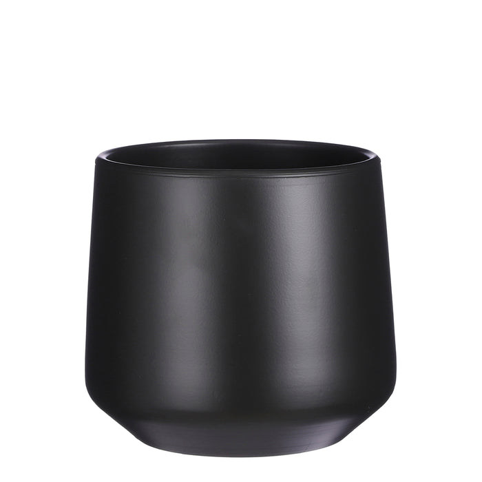 Amber Round Pot - Matte Black