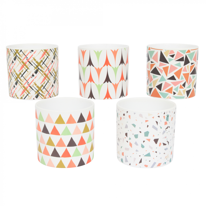 Oxford Design Ceramic Pot - D13,2cm - Set of 5