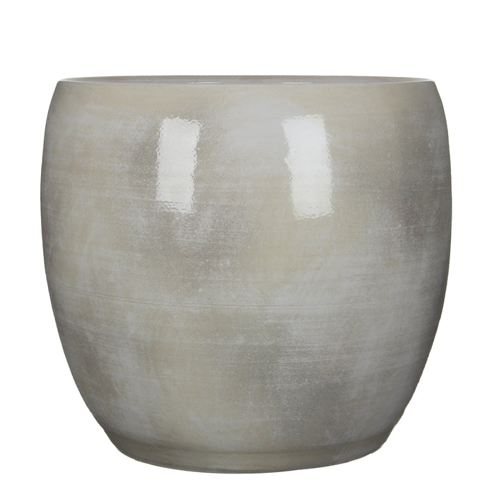 Lester Round Pot - Light Grey