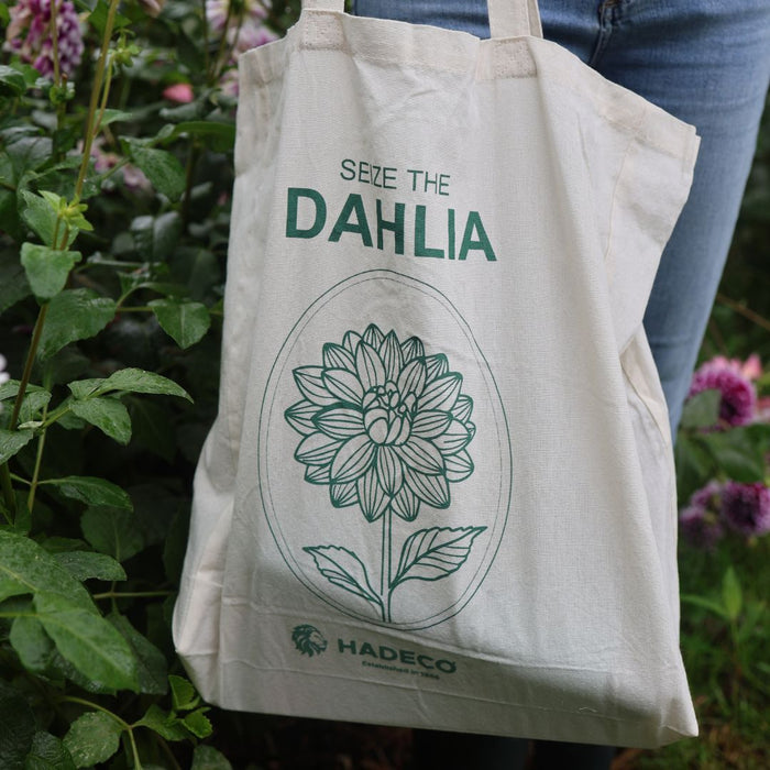 Seize The Dahlia Tote Bag - Natural & Green