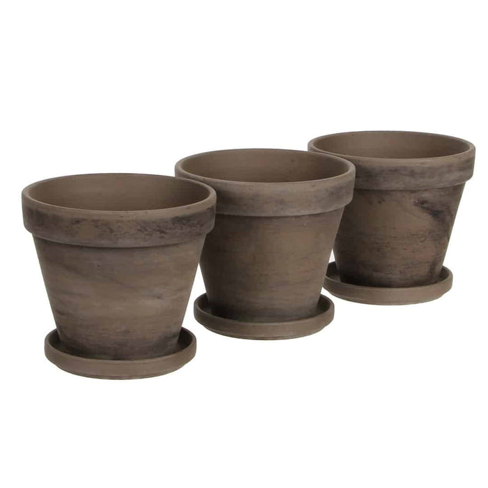 Amália Pot with Saucer (Standard Terracotta) - 12,5cm - Colour Variants