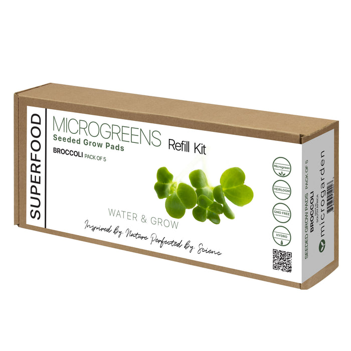 Microgreens Seeded Grow Pads - Refill - Broccoli - Pack of 5