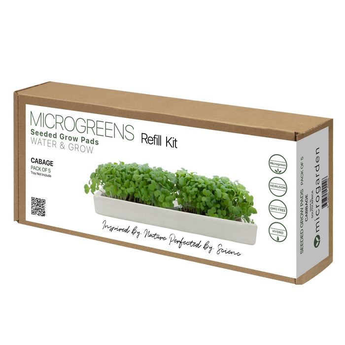 Microgreens Seeded Grow Pads - Refill - Cabbage - Pack of 5
