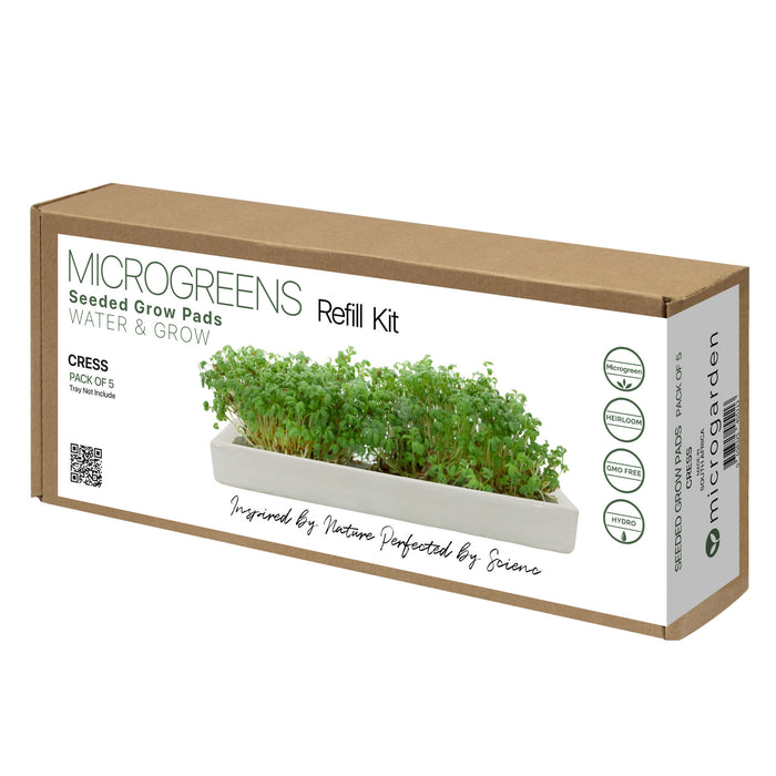 Microgreens Seeded Grow Pads - Refill - Cress - Pack of 5