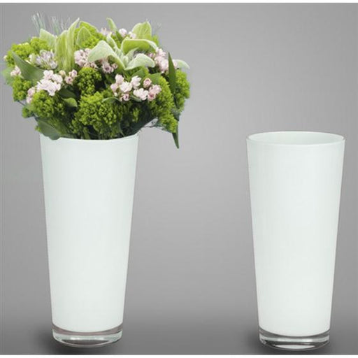 1 x Hakbijl Glass Vase Conroy White