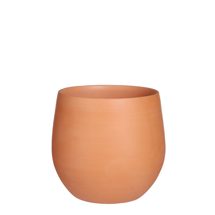 Oliver Round Ceramic Pot - Terra Orange