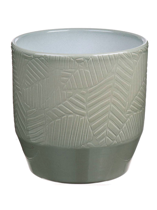 Ceramic Pisa Pot - Leaf Green design