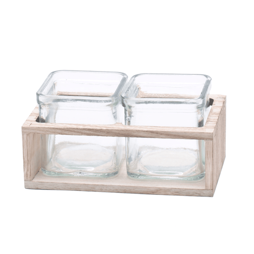 Woody Square Glass - Duo - 9cm